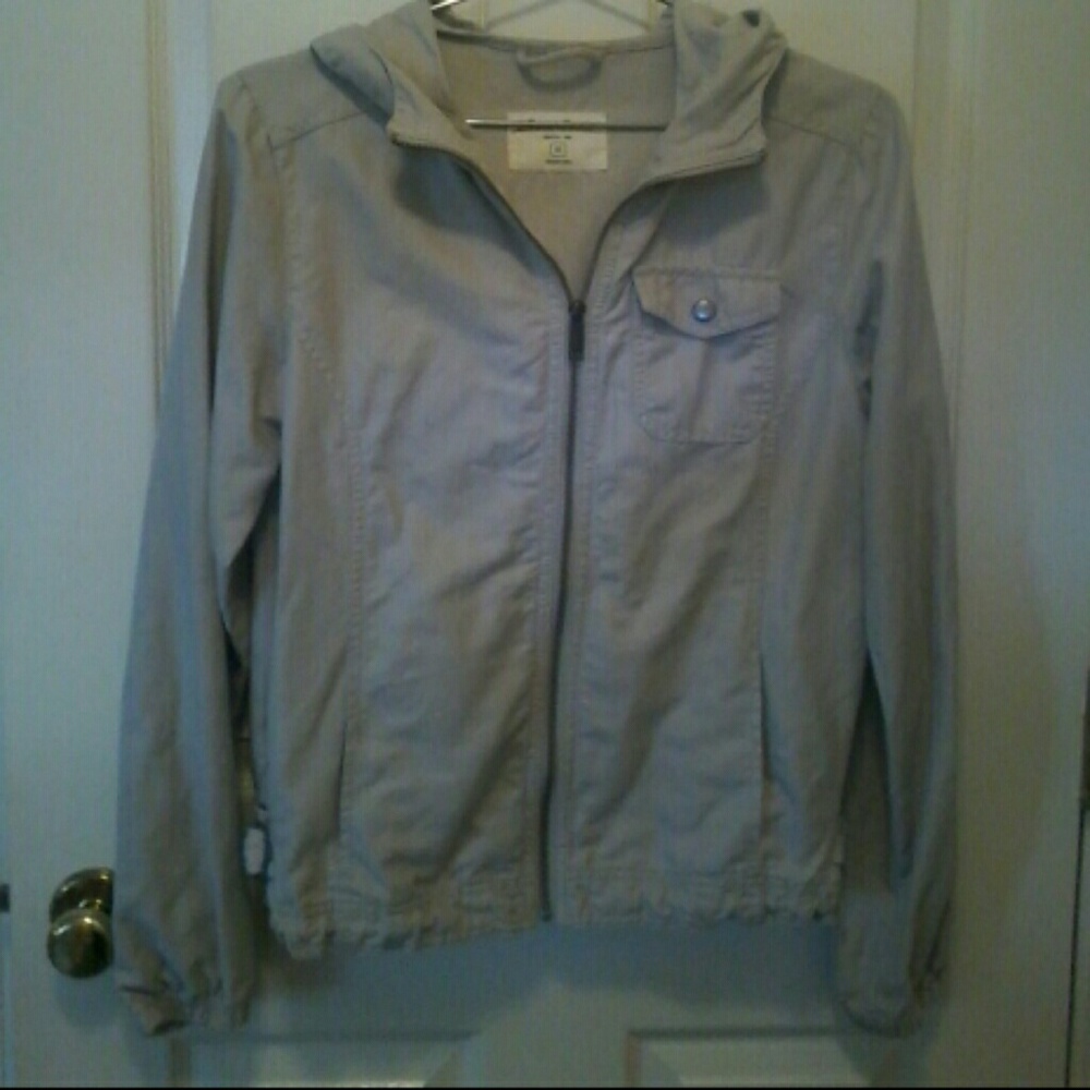 Eddie Baurer hooded kakhi jacket.